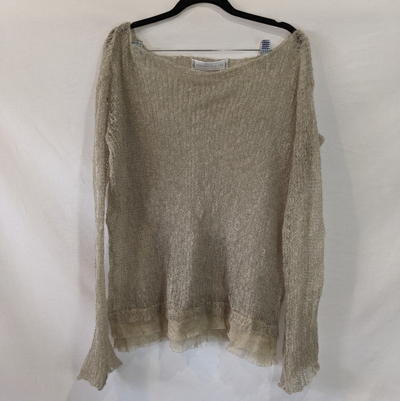 Viviana Uchitel Open Knit Wool and Silk Sweater Blouse Size 2 - Picture 1 of 10